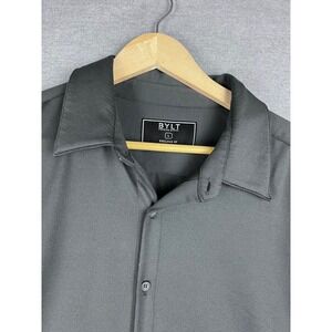 BYLT Premium Basics Executive Fit Shirt Mens Large Gray Long Sleeve Button Down